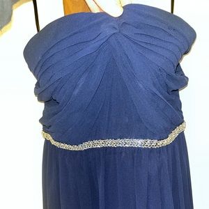 MINUET Navy A Line Floor Length Dress